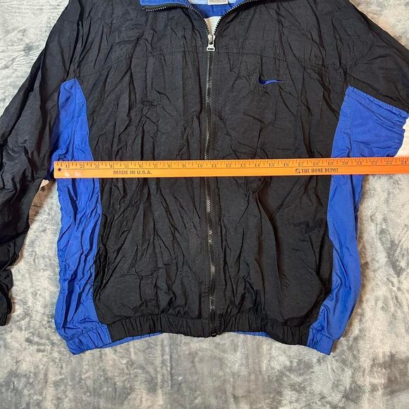 Vintage 90s Men's Large Nike Big Swoosh Full Zip Windbreaker Large - Picture 4 of 6